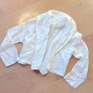 CP Shades white linen super cute oversized cardigan jacket or swim cover!